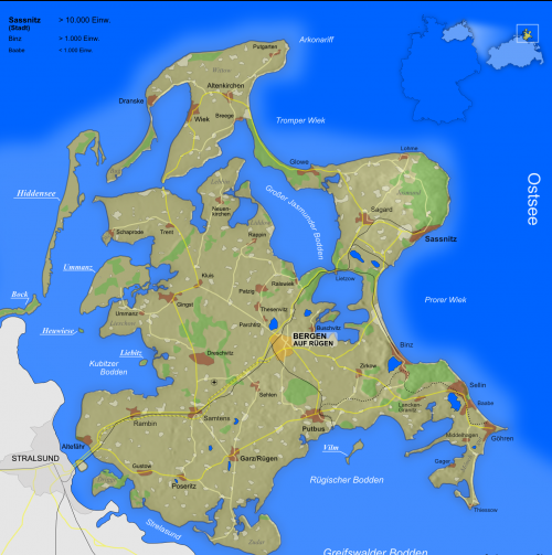 Карта-план острова Рюген.