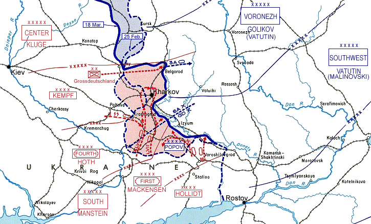 Карта-схема немецкого контрудара под Харьковом.