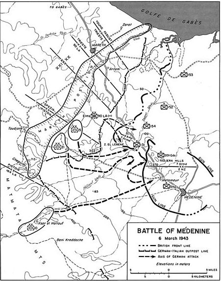 Карта-схема битвы за Меденин.
