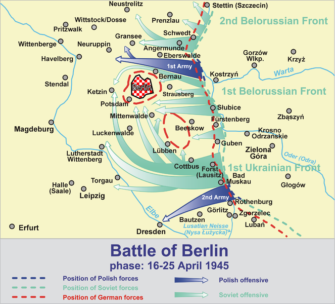 Карта-схема битвы за Берлин. 
