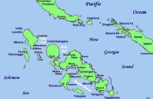 Карта островов архипелага Нью-Джорджия.