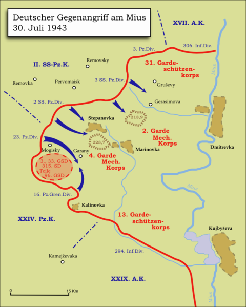 Карта-схема немецкого контрнаступления.