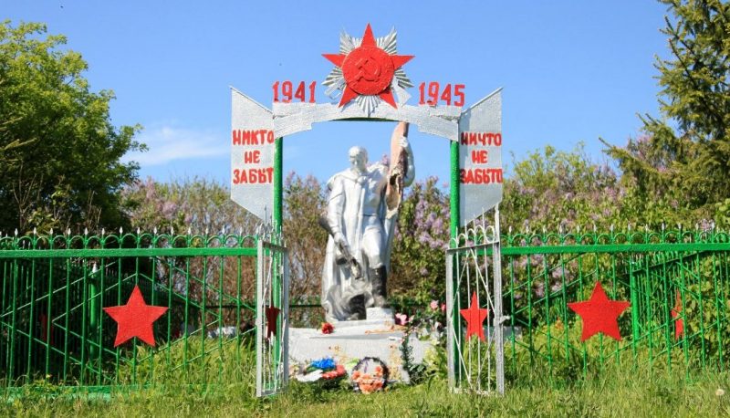 д. Большие Голубочки Арсеньевского р-на. Памятник, установленный на братской могиле, в которой похоронены советские воины.