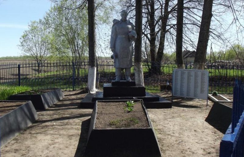 д. Ползиково Чернского р-на. Памятник, установленный на братской могиле, в которой похоронены советские воины.