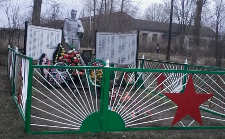  с. Троицкое-Бачурино Чернского р-на. Памятник, установленный на братской могиле, в которой похоронены советские воины. 