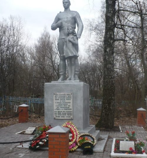 с. Ровки Щекинского р-на. Памятник, установленный на братской могиле, в которой похоронены советские воины.