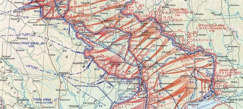 Карта-схема боевых действий Степного фронта.