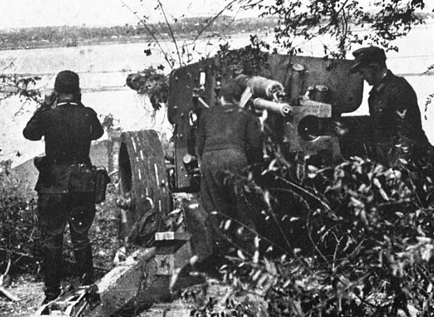 Немецкие позиции на правом, высоком берегу Днепра. 