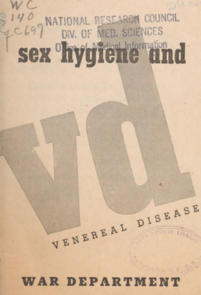Обложка брошюры «Половая гигиена и венерические заболевания».