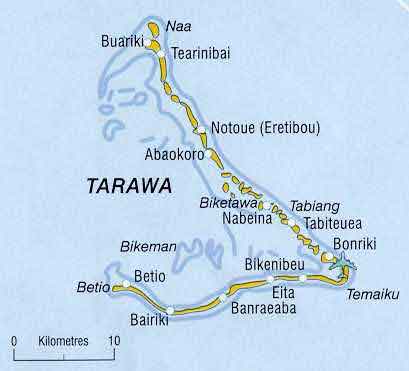 Карта атолла Тарава.