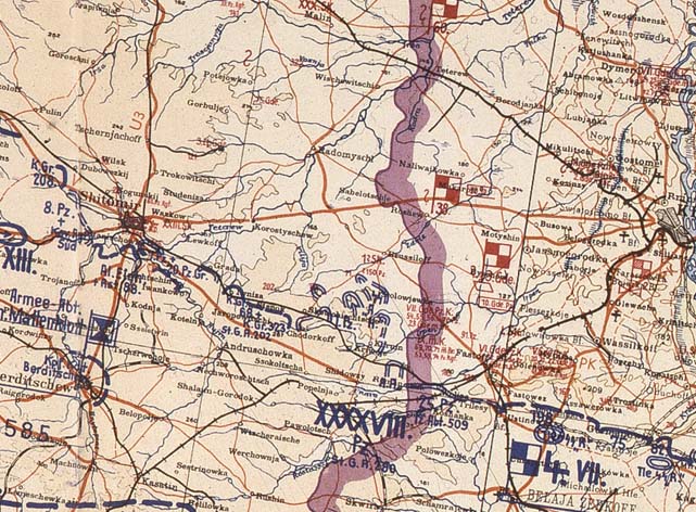 Положение сторон в начале немецкого контрнаступления. 15 ноября 1943 год. 