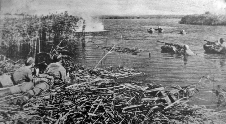 Форсирование Днепра советскими войсками. 23 сентября 1943 г.