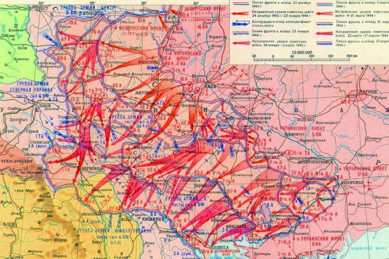 Карта-схема боевых действий в декабре 1943 –мае 1944 г.