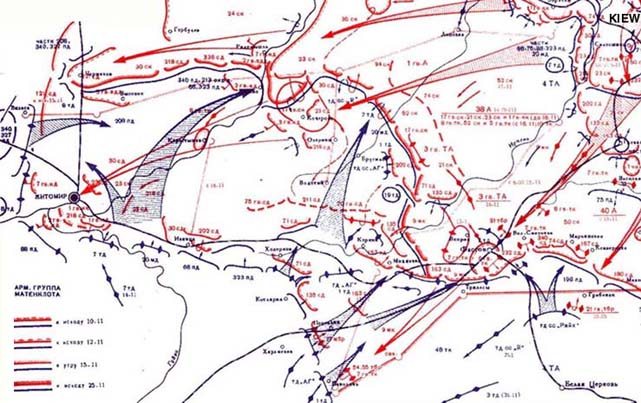 Боевые действия в ходе Киевской оборонительной операции с 10 по 25 ноября 1943 года.