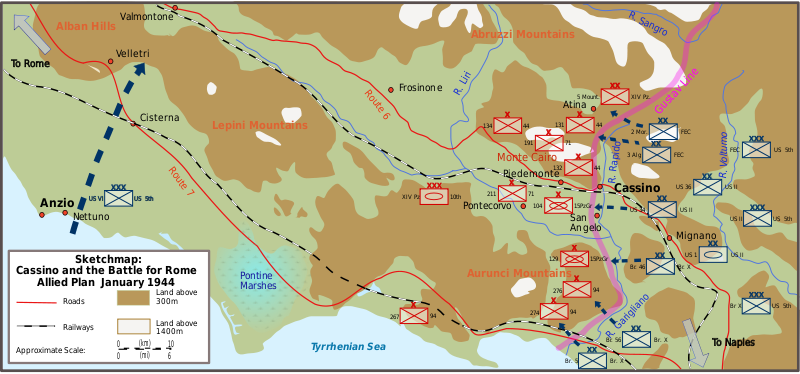 План наступления Союзников при первом наступлении.