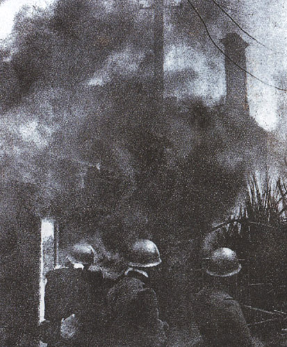 Японские войска сжигают Шанхай. Февраль 1932 г.