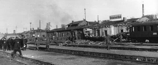 Санитарный поезд на станции Знаменка. Октябрь 1943 г. 