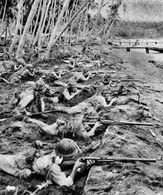 Японские солдаты в обороне острова Новая Джорджия. Май 1943 г.