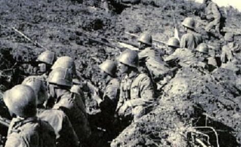 Японские морские пехотинцы на осаде Шанхая. Сентябрь 1937 г.