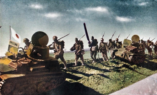 Танкетки Квантунской армии в антипартизанской операции в Маньчжурии. 1943 г.