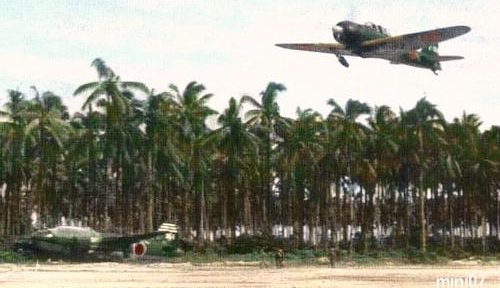 Самолеты императорского флота на базе в Рабауле. 1943 г.
