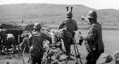 Японские войска во время битвы при Хэнане. Китай, 1938 г.