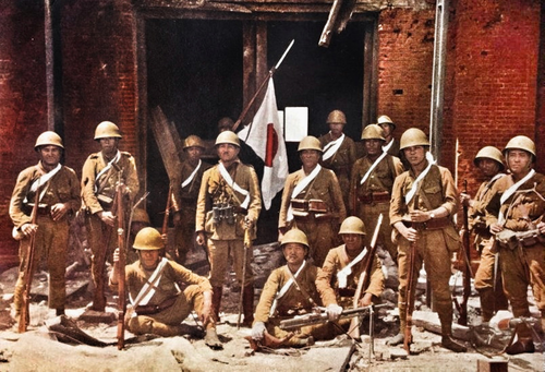 Японцы во время вторжения на остров Хайнань. Китай, февраль 1939 г.