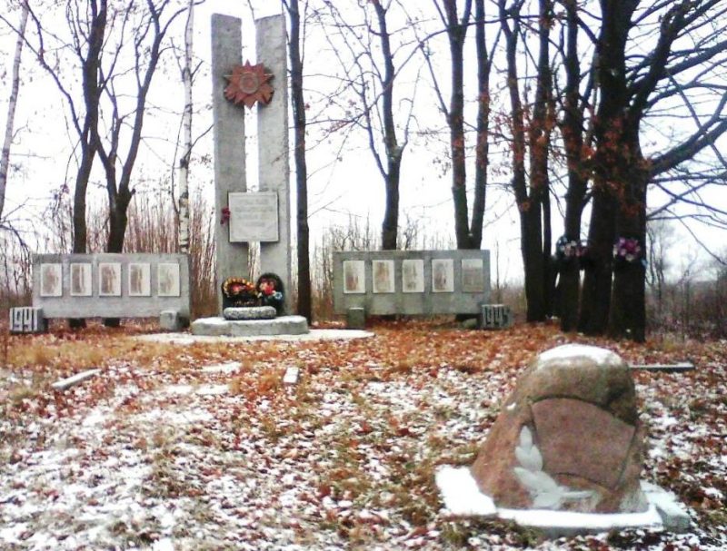 д. Дмыничи Монастырщинского р-на. Памятник, установленный в 1990 году в честь погибших в годы Великой Отечественной войны.