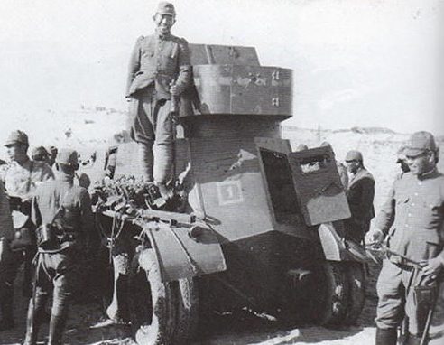 Бронеавтомобиль БА-10 захваченный Императорской армией Японии на Халхин-Голе. 1939 г.