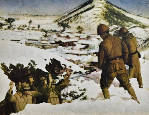 Японские солдаты пленят китайских солдат. Декабрь 1939 г.