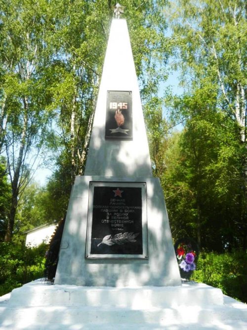 д. Стегримово Монастырщинского р-на. Обелиск, установленный в 1967 году в честь погибших односельчан.