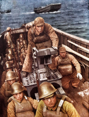 Солдаты 16-й дивизии во время вторжения на Филиппины. 1942 г.