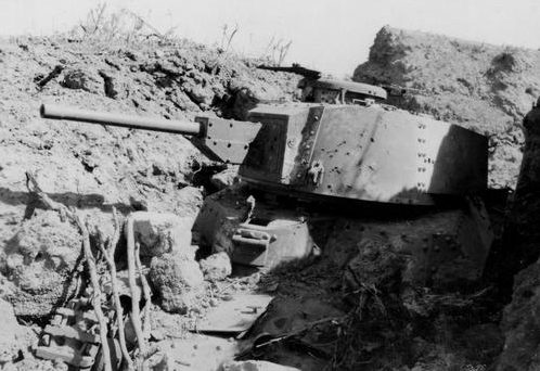 Танк Тип 97 на острове Иводзима. 1945 г.