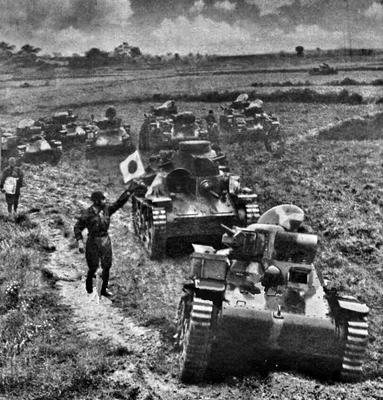 Японские танки в Китае во время битвы за Чанша. Сентябрь 1941 г.