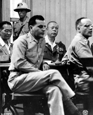 Японский генерал Томоюки Ямашита в зале суда в Маниле. 1946 г.