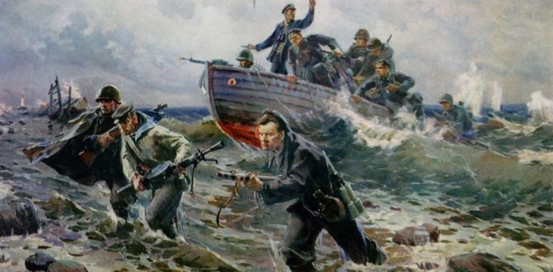 Картина Виктора Пузырькова «Черноморцы». Где-то так и выглядела высадка десанта в Судаке.