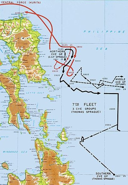 Карта-схема сражения в море Самар.