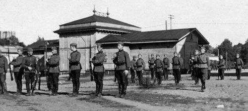 Строевая подготовка финских солдат. 1939 г.