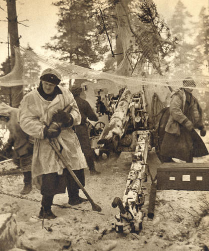 Финская буксируемая артиллерия. Ноя, 1941 г.