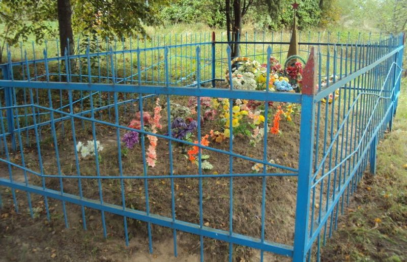 д. Стайки Хиславичского р-на. Братская могила, в которой похоронено 13 советских воинов, погибших в октябре 1941 года.