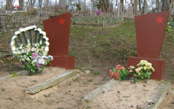 д. Лешно Руднянского р-на. Могилы двух советских летчиков, павших в 1943 году.