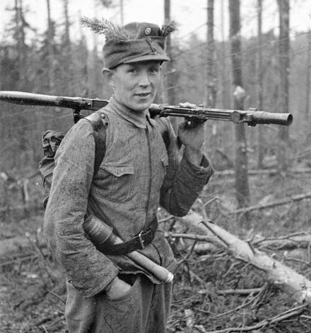 Молодой солдат после битвы. Рукайярви, 30 июня 1943 г.