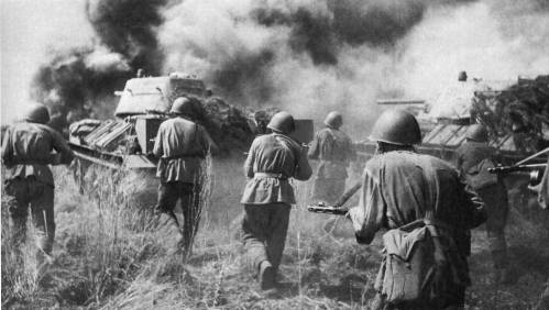 Тридцатьчетверки на Курской Дуге. 12 июля 1943 г. 
