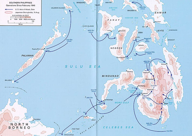 Карта операции на юге Филиппин.