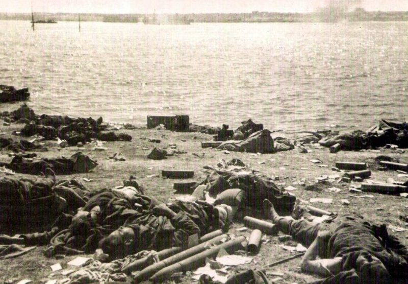 Тела немецких солдат на мысе Херсонес. Май 1944 г.