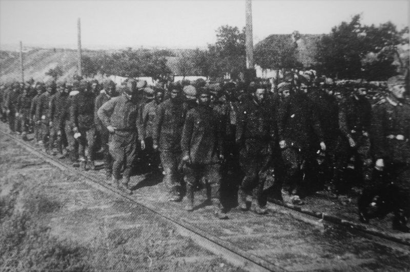 Военнопленные евреи идут к месту казни. Кривой Рог, октябрь 1941 г. 