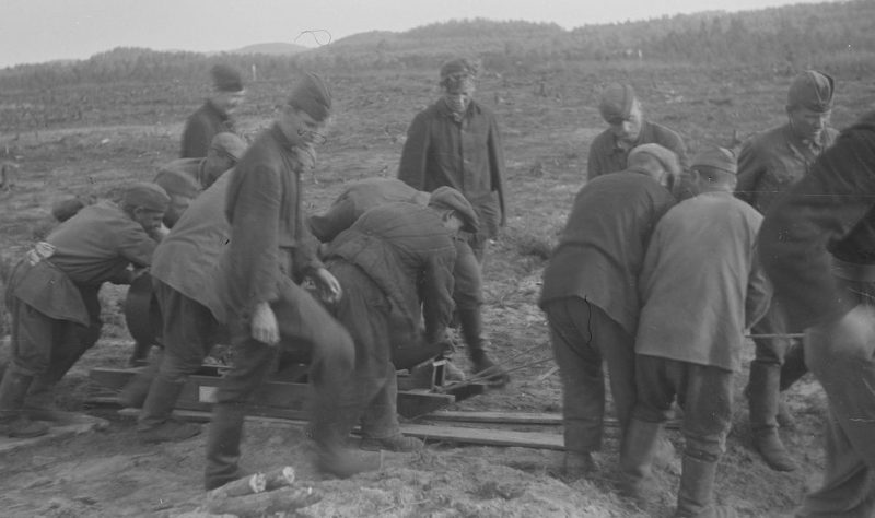 Советские военнопленные на работах у финнов. 1942 г.
