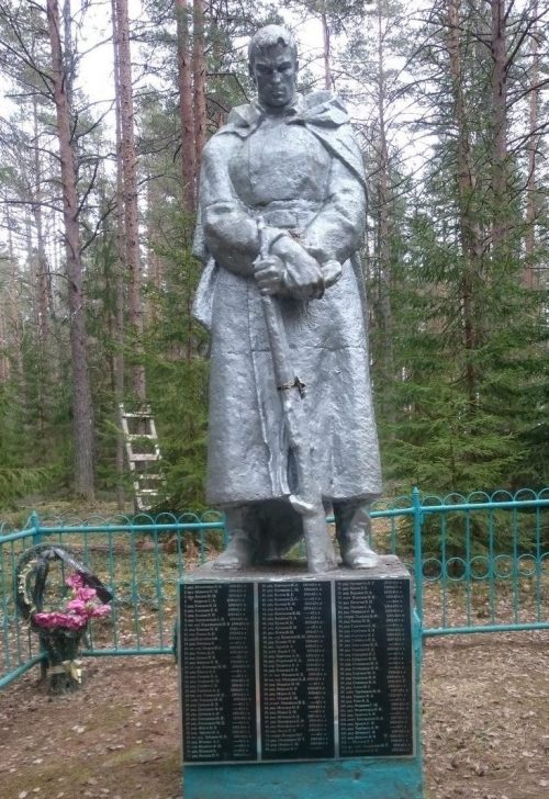 д. Шадыки Осташковского городского округа. Памятник, установленный на братской могиле советских воинов.