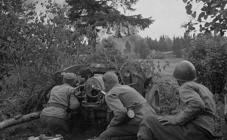 Финские войска в обороне.