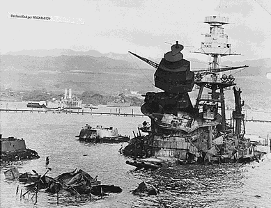 Затонувший линкор «Arizona». Декабрь 1941 г.